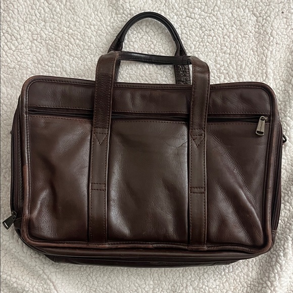 Dark Brown Leather Men's Work Bag, Computer Bag - Picture 6 of 11